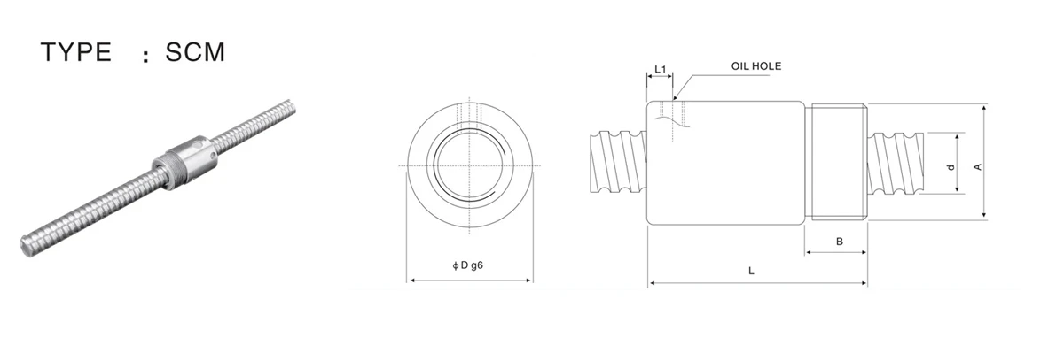 SCM Ball Screw Dimensions SCM Ball Screw Dimensions